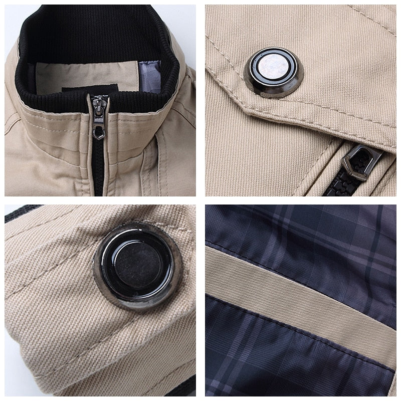 Bomber Jacket Men Fashion Casual Windbreaker Jacket Coat Men Spring Autumn New Hot Outwear Stand Slim Military Jacket Men