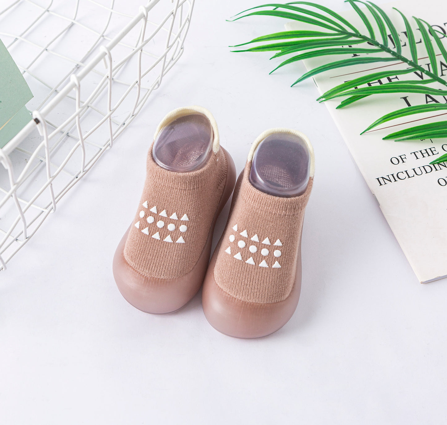 Autumn Baby Toddler First Walking Sock Shoes Girls Boys Soft Sole Non Slip Cotton Breathable Lightweight Slip-on Sneakers
