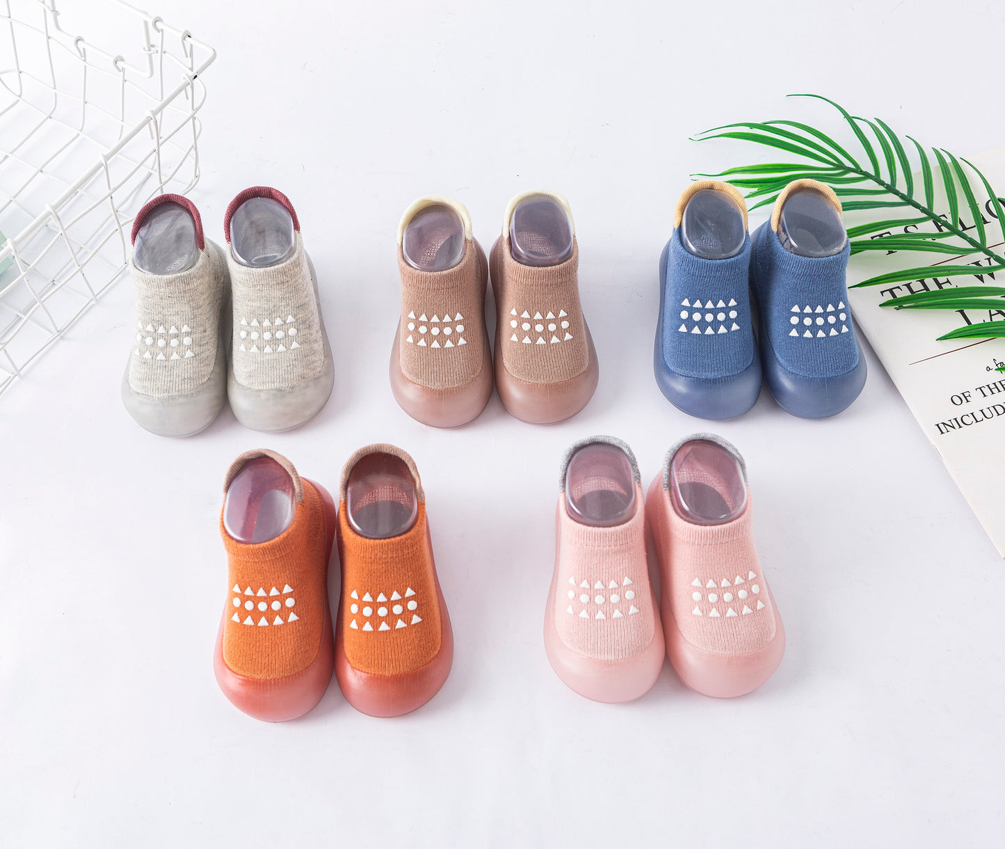 Autumn Baby Toddler First Walking Sock Shoes Girls Boys Soft Sole Non Slip Cotton Breathable Lightweight Slip-on Sneakers