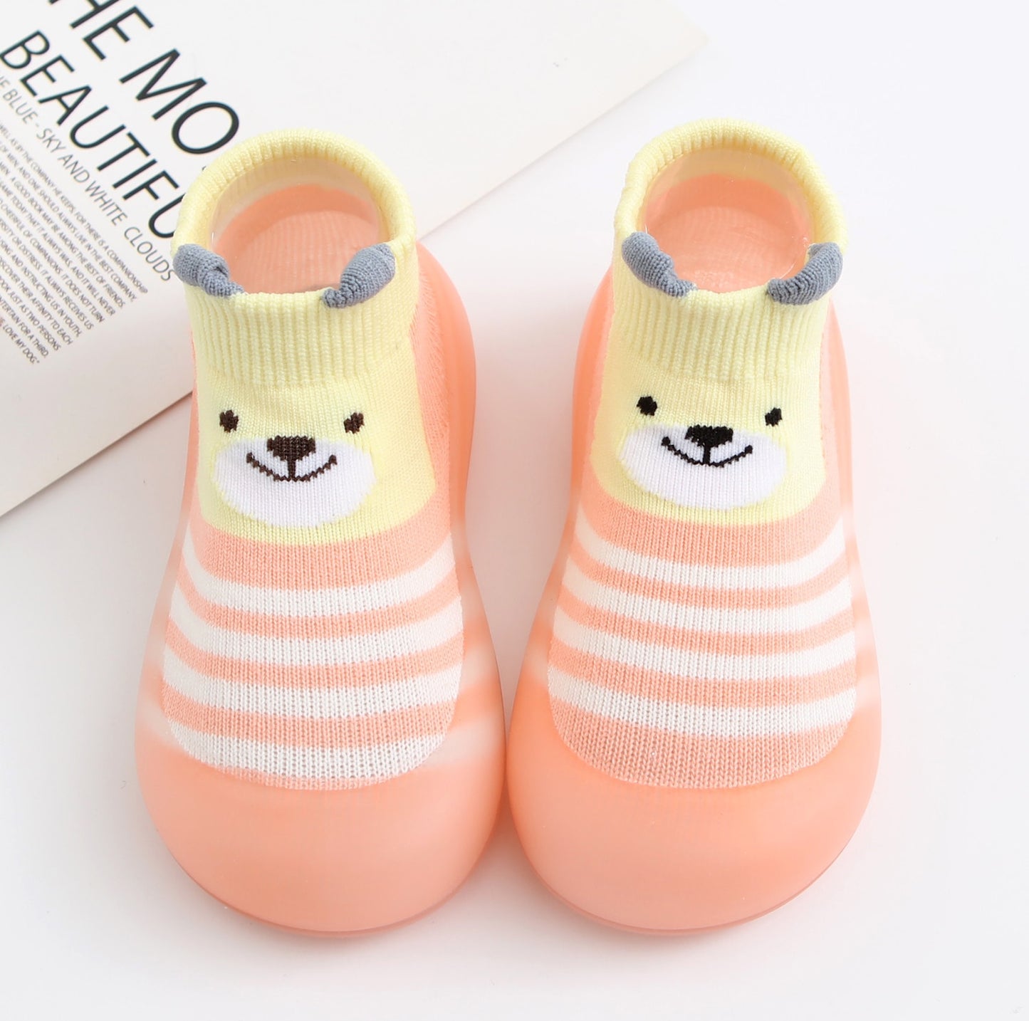 Autumn Baby Toddler First Walking Sock Shoes Girls Boys Soft Sole Non Slip Cotton Breathable Lightweight Slip-on Sneakers