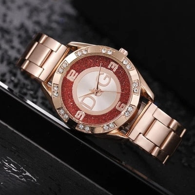 Women Watches New Famous Luxury Brands Women Watch Fashion Rhinestone Stainless Steel Quartz Ladies Wristwatches Reloj Mujer