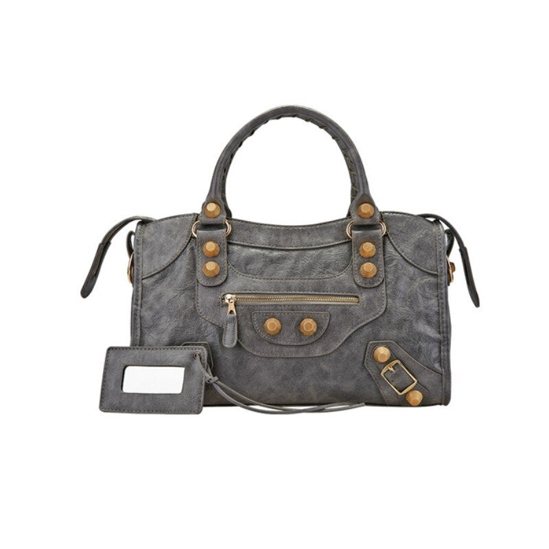 Tassel Rivet Handbag Female Crossbody PU Leather European Luxury for Women