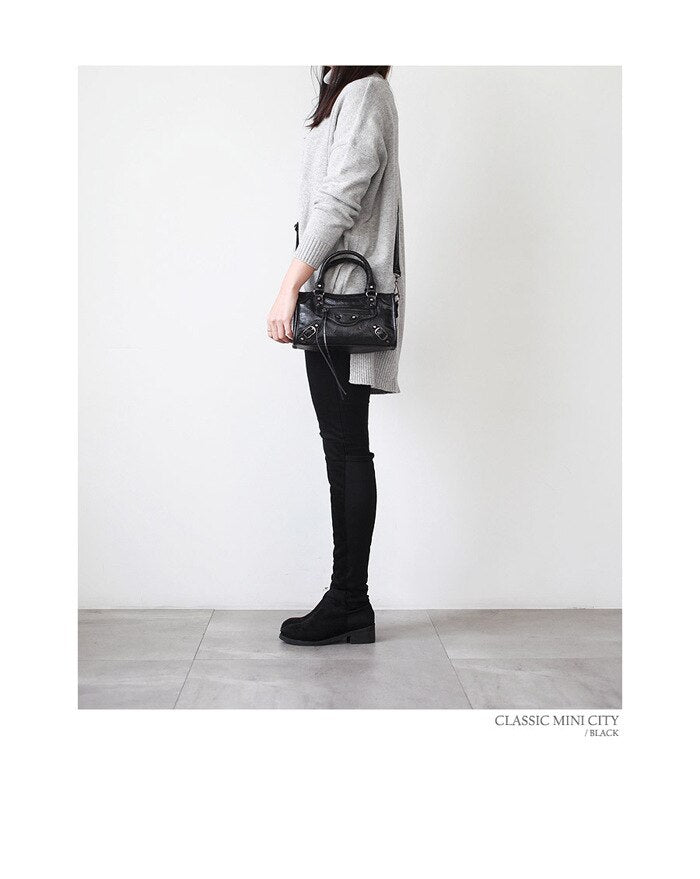 Tassel Rivet Handbag Female Crossbody PU Leather European Luxury for Women