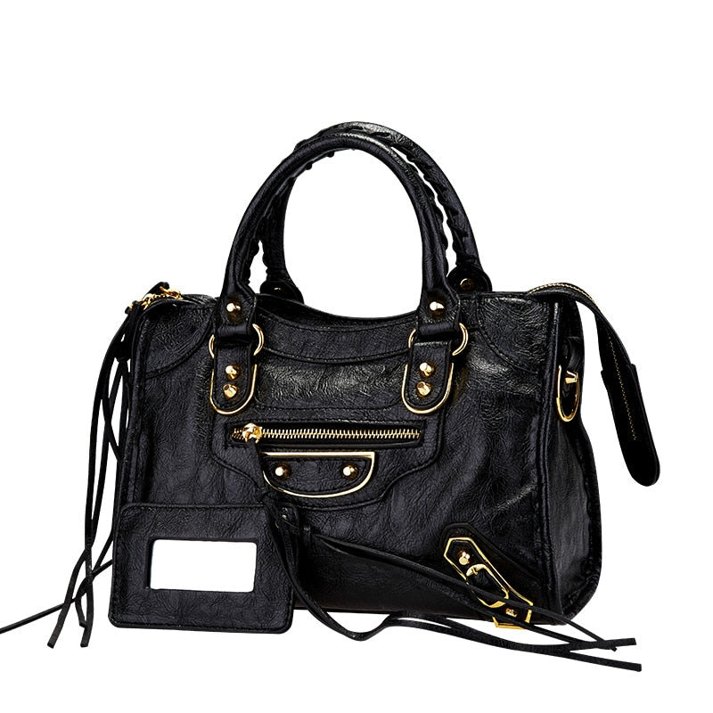 Tassel Rivet Handbag Female Crossbody PU Leather European Luxury for Women