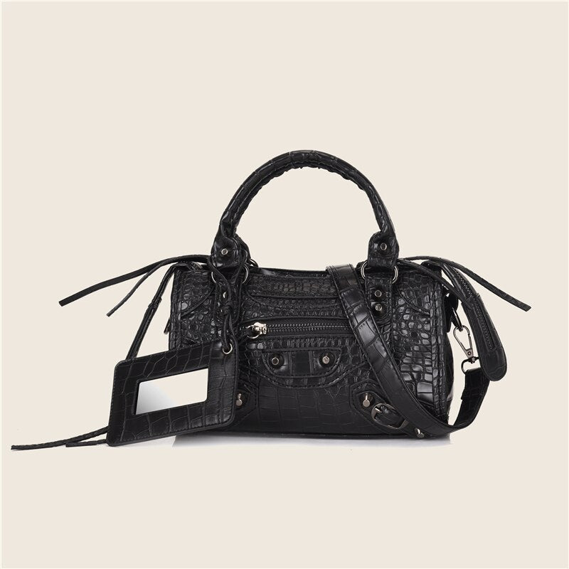 Tassel Rivet Handbag Female Crossbody PU Leather European Luxury for Women