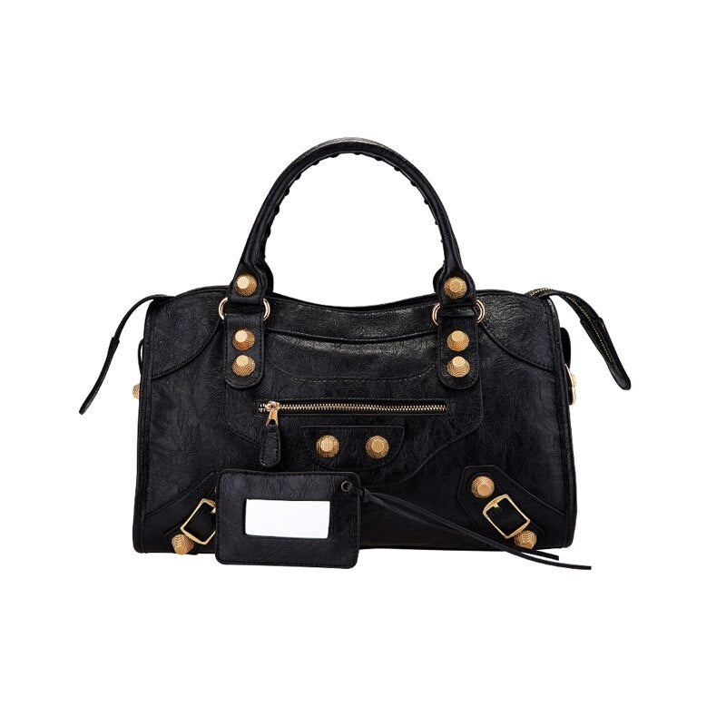 Tassel Rivet Handbag Female Crossbody PU Leather European Luxury for Women