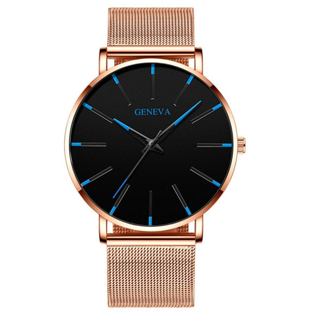 Fashion Ultra Thin Watches Simple Men Business Stainless Steel Mesh Belt Quartz Watch relogio masculino