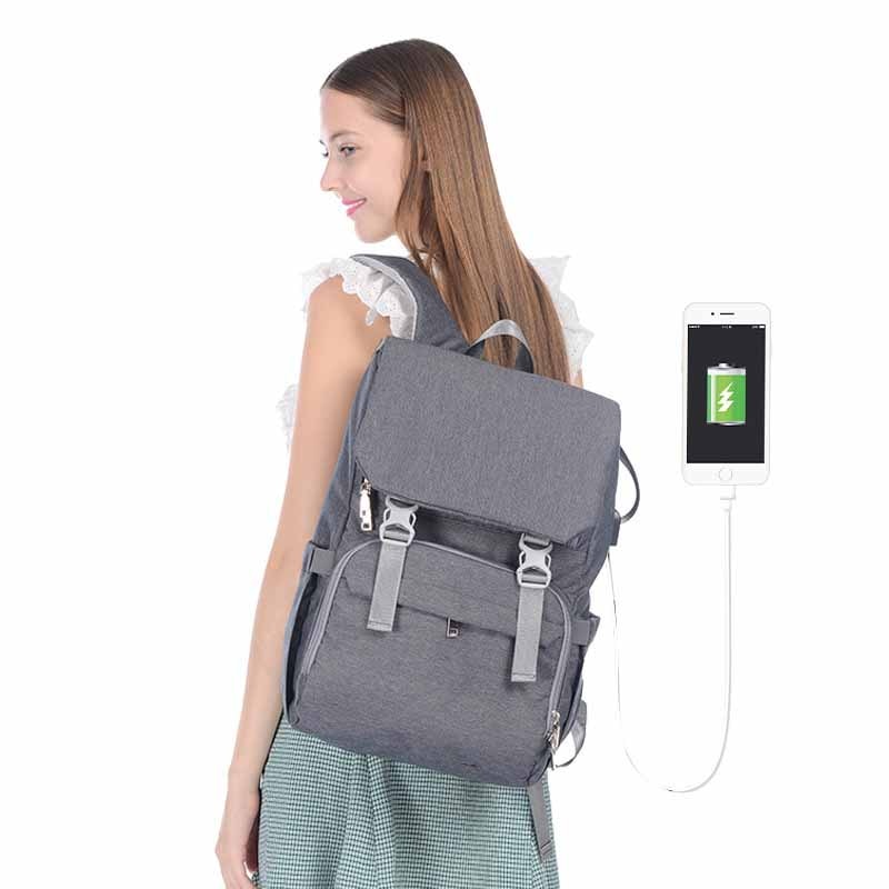 Diaper Bag Backpack for Mom USB Maternity Baby Care Nappy Nursing Bags Fashion Travel Diaper Backpack for Stroller Kit