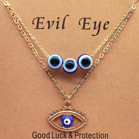 Demon Eye PendantAlloy Blue Eyes Clavicle Chain