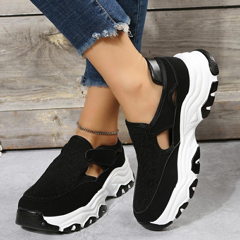 Mesh Sport Shoes Women Fashion Outdoor Flat Heel Round Toe Preppy Running Shoes