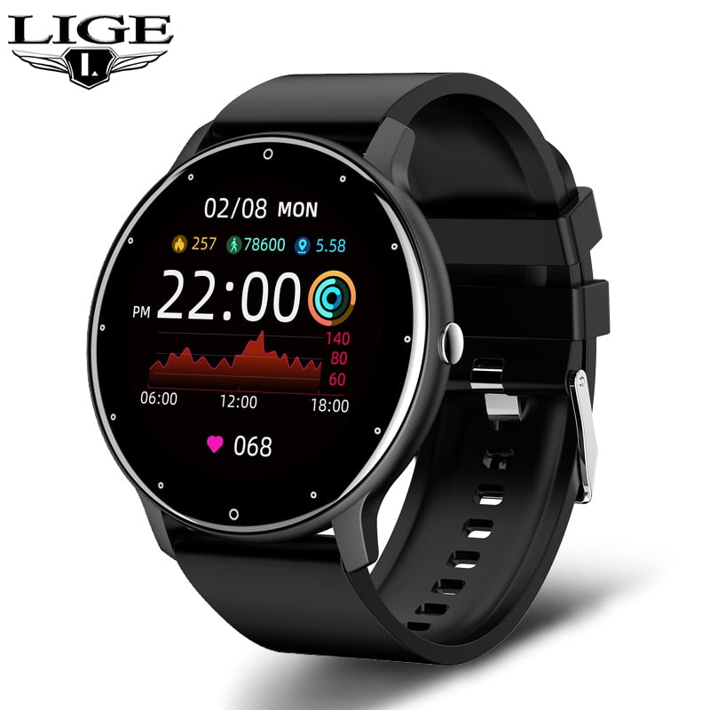 LIGE 2022 New Smart Watch Men Full Touch Screen Sport Fitness Watch  Waterproof