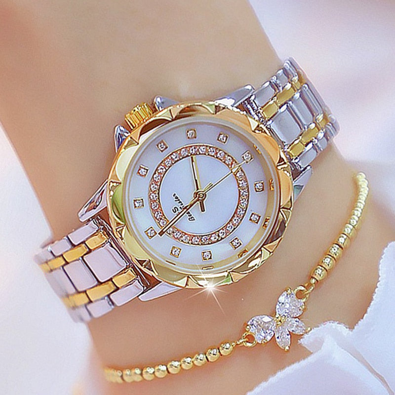 Diamond Women Watch Luxury Brand Rhinestone Elegant Ladies Watches Rose Gold Clock Wrist Watches For Women relogio feminino