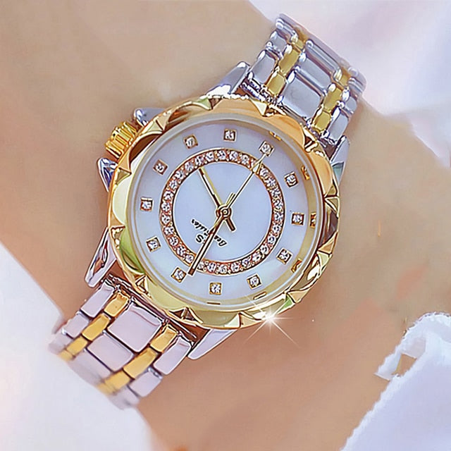 Diamond Women Watch Luxury Brand Rhinestone Elegant Ladies Watches Rose Gold Clock Wrist Watches For Women relogio feminino