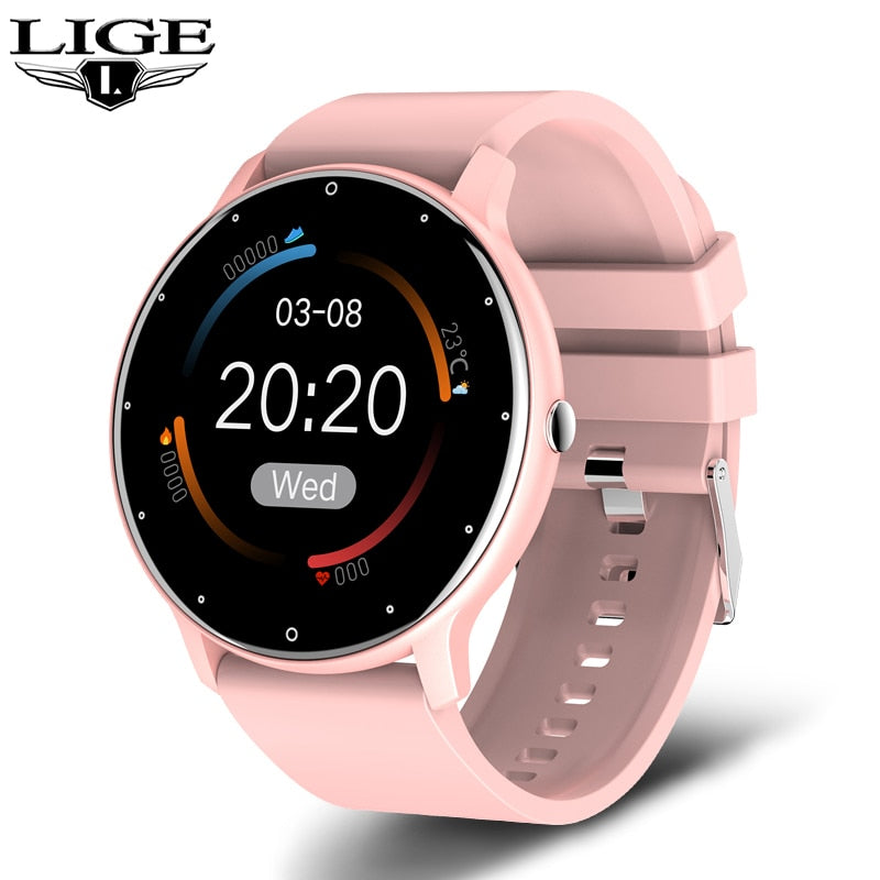 LIGE 2022 New Smart Watch Men Full Touch Screen Sport Fitness Watch  Waterproof