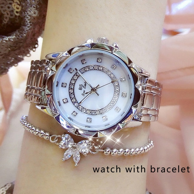 Diamond Women Watch Luxury Brand Rhinestone Elegant Ladies Watches Rose Gold Clock Wrist Watches For Women relogio feminino