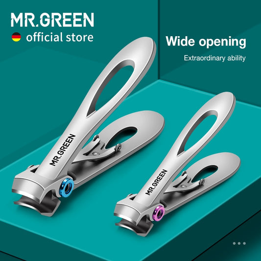 MR.GREEN Nail Clippers Stainless Steel Two Sizes Are Available Manicure Fingernail Cutter Thick Hard Toenail Scissors tools