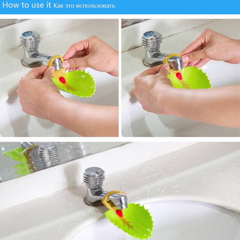 Children Cartoon Sink Baby Bath Tap Animal Bathroom Kitchen Water Faucet Extender for Hand Washing Plastic Shampoo Cap