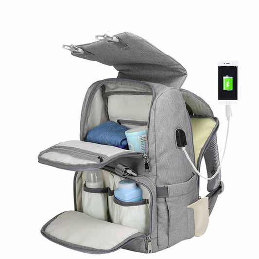 Diaper Bag Backpack for Mom USB Maternity Baby Care Nappy Nursing Bags Fashion Travel Diaper Backpack for Stroller Kit