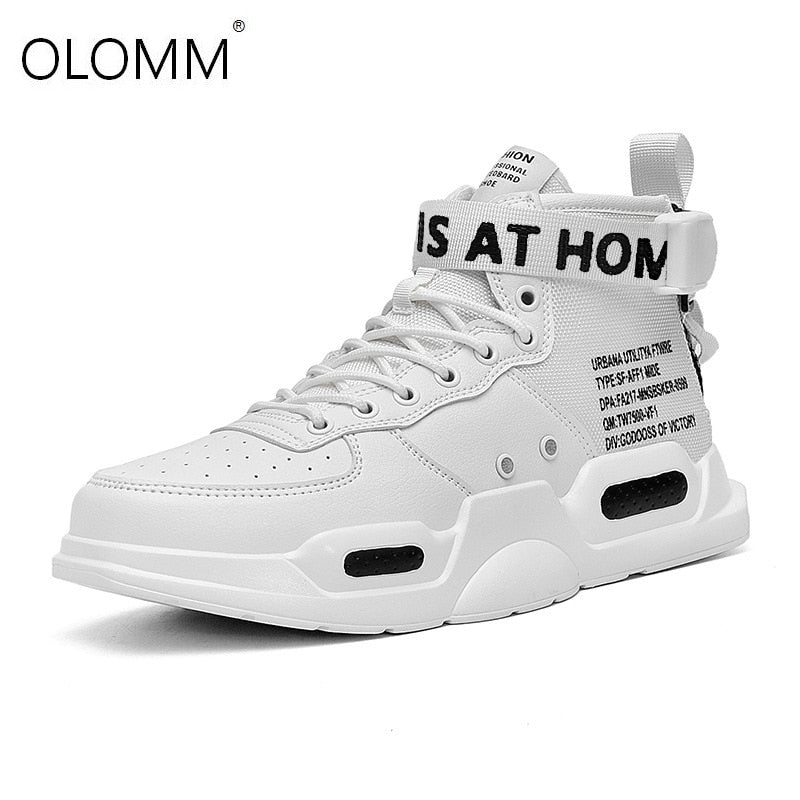 High Top Fashion Leather Sneakers Trend Hot Sale Comfortable Man Casual Shoes