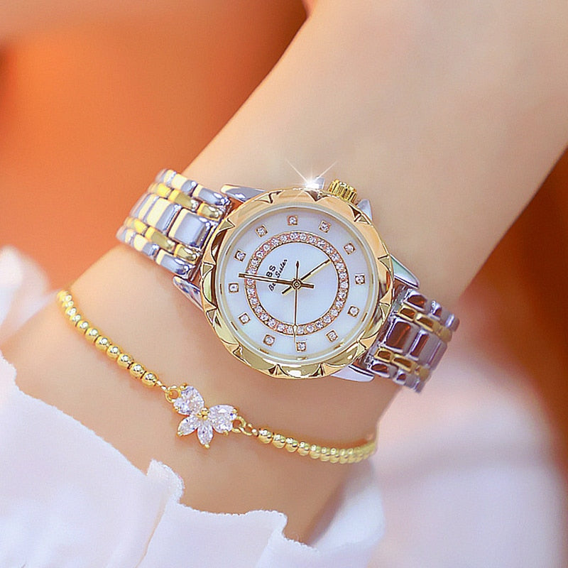 Diamond Women Watch Luxury Brand Rhinestone Elegant Ladies Watches Rose Gold Clock Wrist Watches For Women relogio feminino