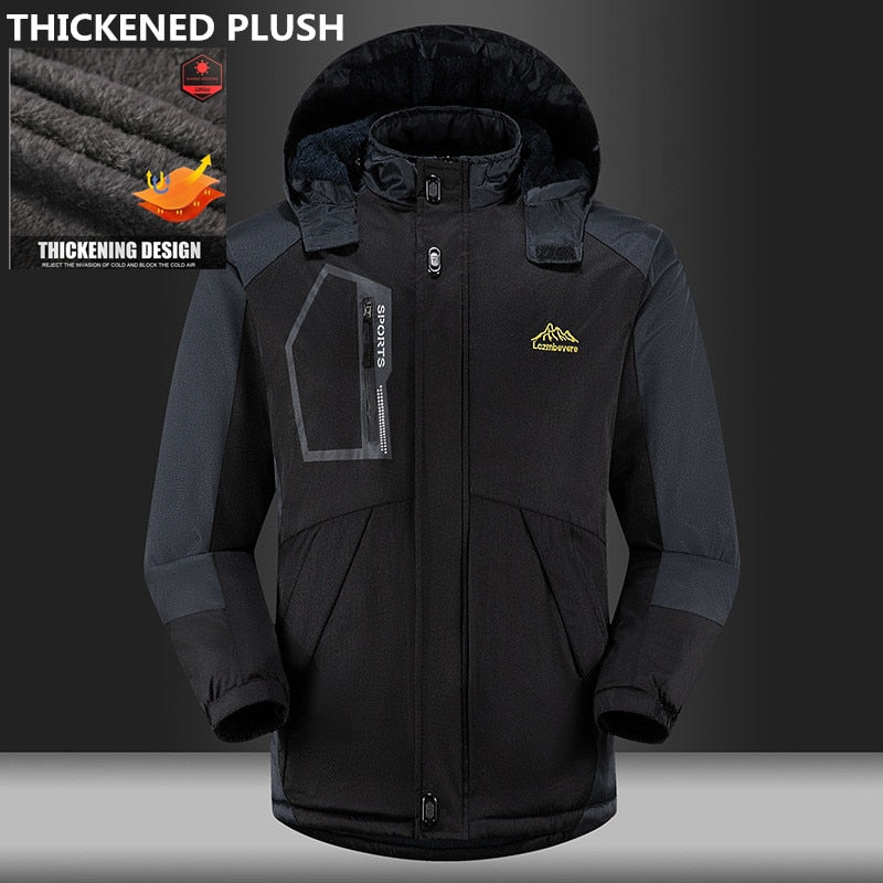 Men Winter Thick Velvet Windproof Down Coat High Quality Male Waterproof Jacket