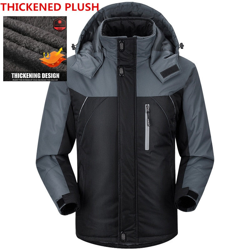 Men Winter Thick Velvet Windproof Down Coat High Quality Male Waterproof Jacket