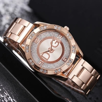 Women Watches New Famous Luxury Brands Women Watch Fashion Rhinestone Stainless Steel Quartz Ladies Wristwatches Reloj Mujer