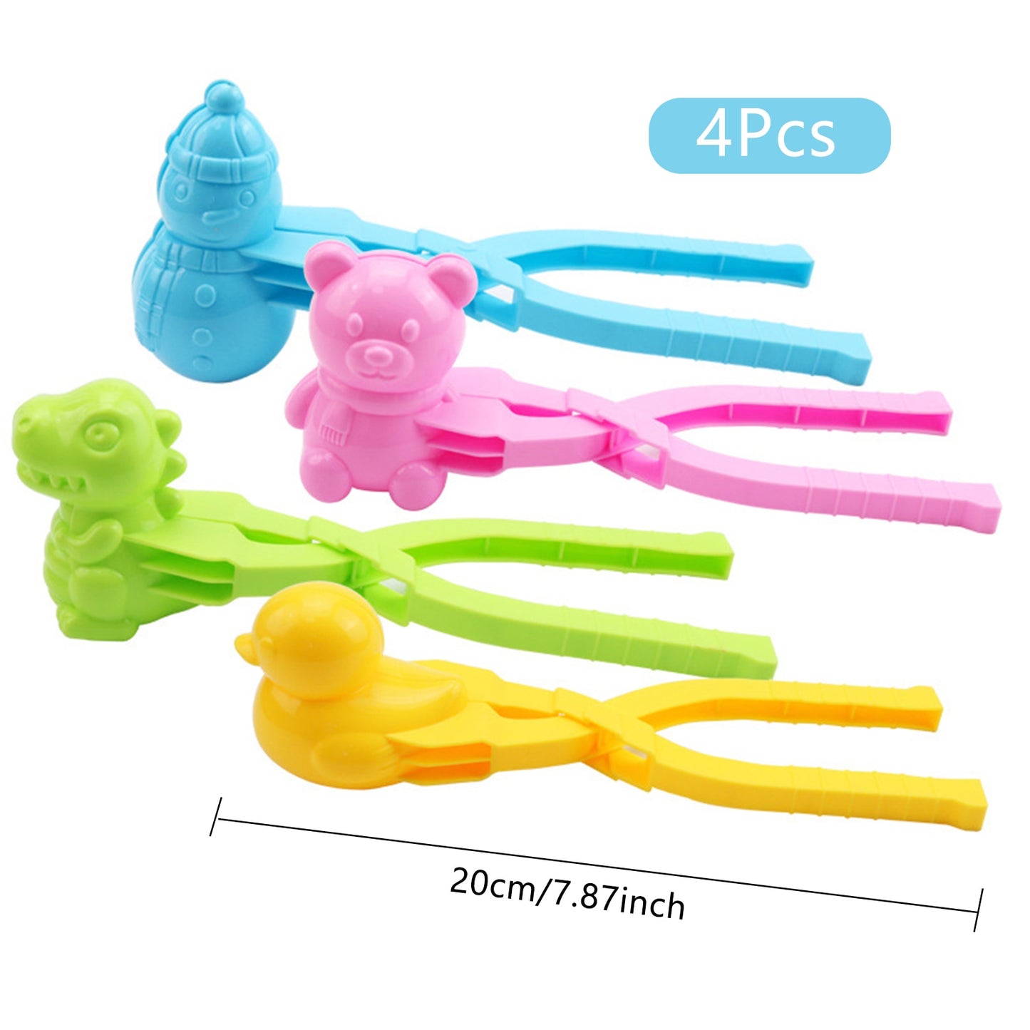 4pcs Cute Bear Duck Snowball Clip Snow Clay Ball Maker Creative Snowballs Mold Snow Shovel for Kids Outdoor Sports Snow Toys