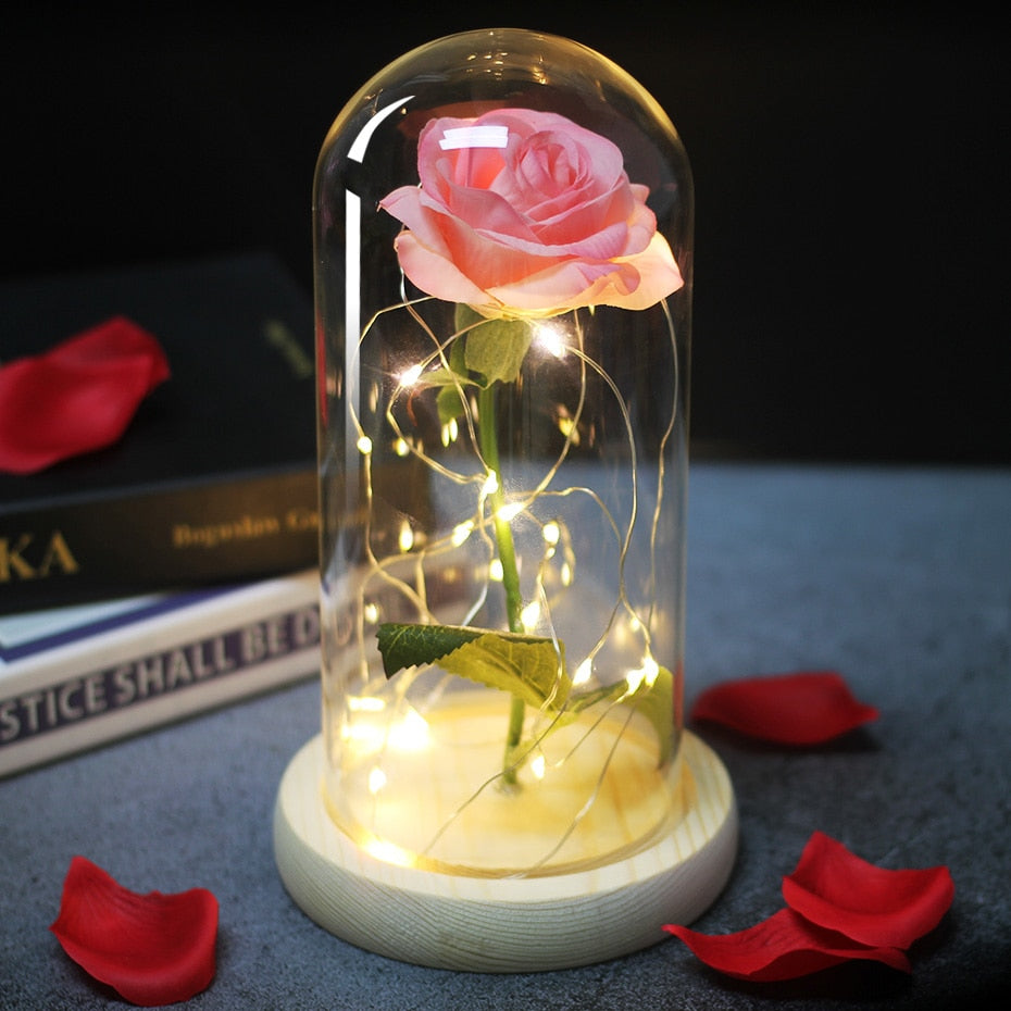 Beauty And The Beast Rose Rose In LED Dome Forever Rose Red Rose Valentin Day, Mother Day Special Romantic Gift