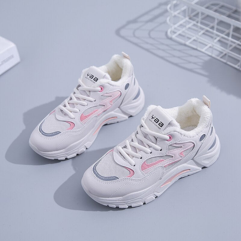 Platform Sneakers Women Cacual Shoes Spring Autumn Student Shoes Breathable Non Slip Running Sport Shoes White Female Shoes