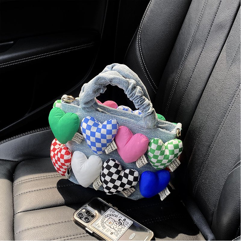 fashion women denim Bucket cartoon toy decoration handbags and purses