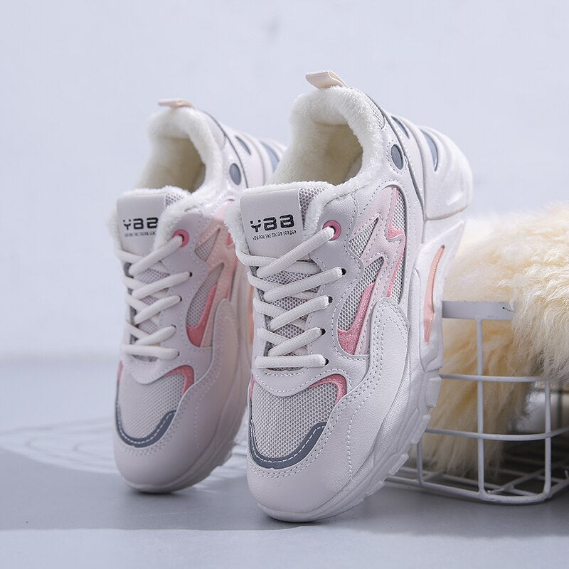 Platform Sneakers Women Cacual Shoes Spring Autumn Student Shoes Breathable Non Slip Running Sport Shoes White Female Shoes