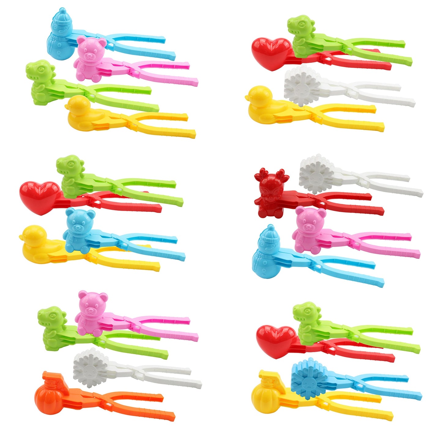 4pcs Cute Bear Duck Snowball Clip Snow Clay Ball Maker Creative Snowballs Mold Snow Shovel for Kids Outdoor Sports Snow Toys