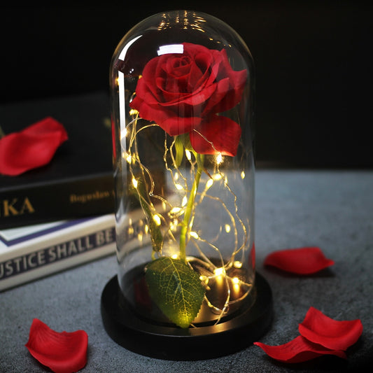 Beauty And The Beast Rose Rose In LED Dome Forever Rose Red Rose Valentin Day, Mother Day Special Romantic Gift
