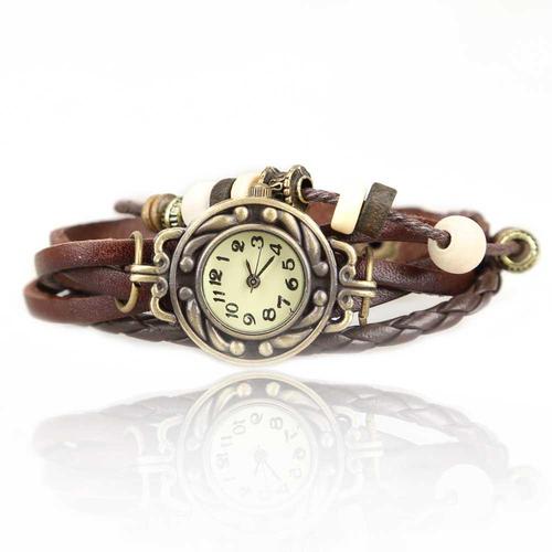 High Quality Women Genuine Leather Vintage Quartz Dress Watch Bracelet Wristwatches watch women luxury watch