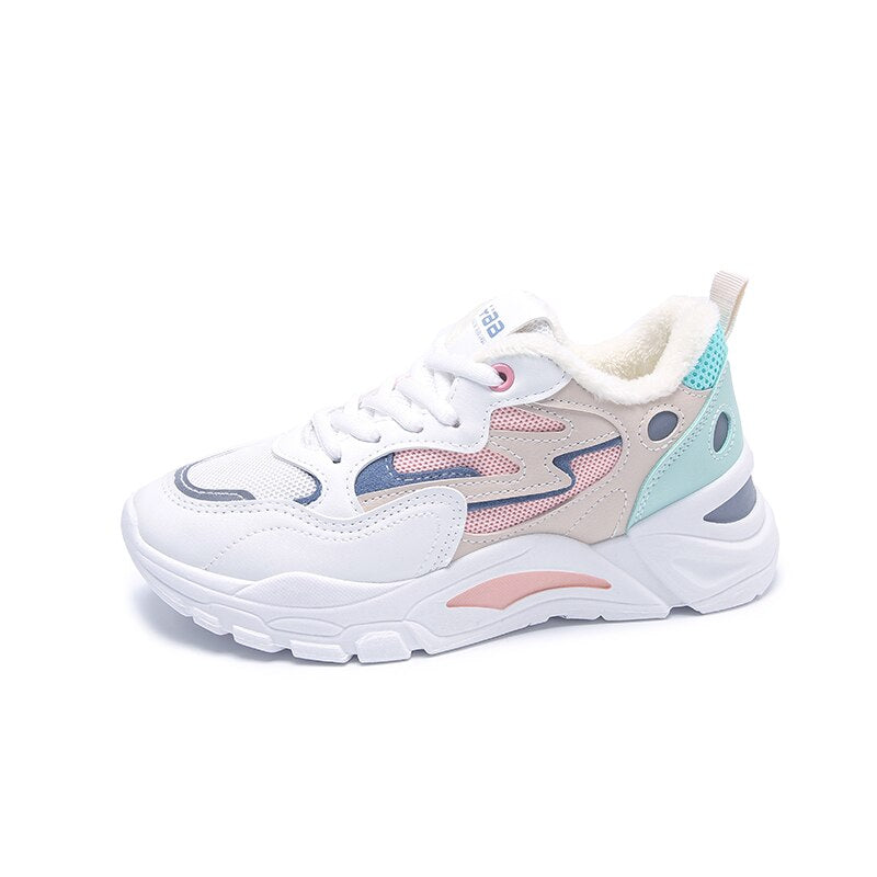 Platform Sneakers Women Cacual Shoes Spring Autumn Student Shoes Breathable Non Slip Running Sport Shoes White Female Shoes