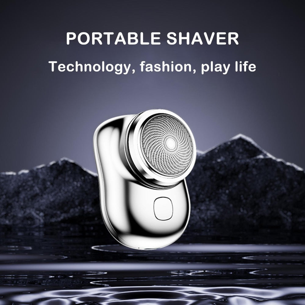 Mini Electric Travel Shaver for Men Pocket Size Washable Electronic Razor Mens Rechargeable Portable Cordless Shaving Face Beard