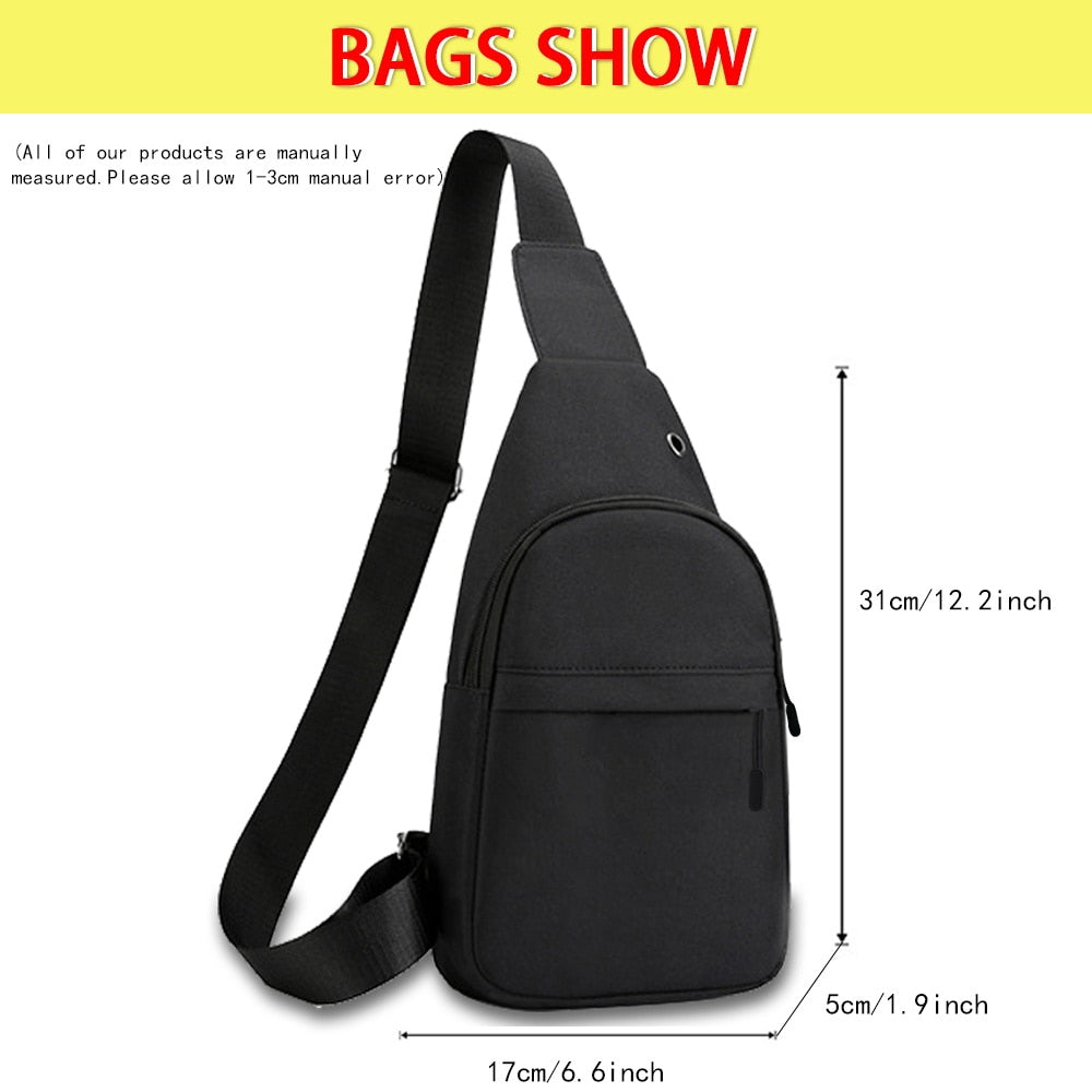 Fashion Small Chest Bag Phone Pocket Cross Body Neck Side Shoulder Fanny Pack Man Handbag