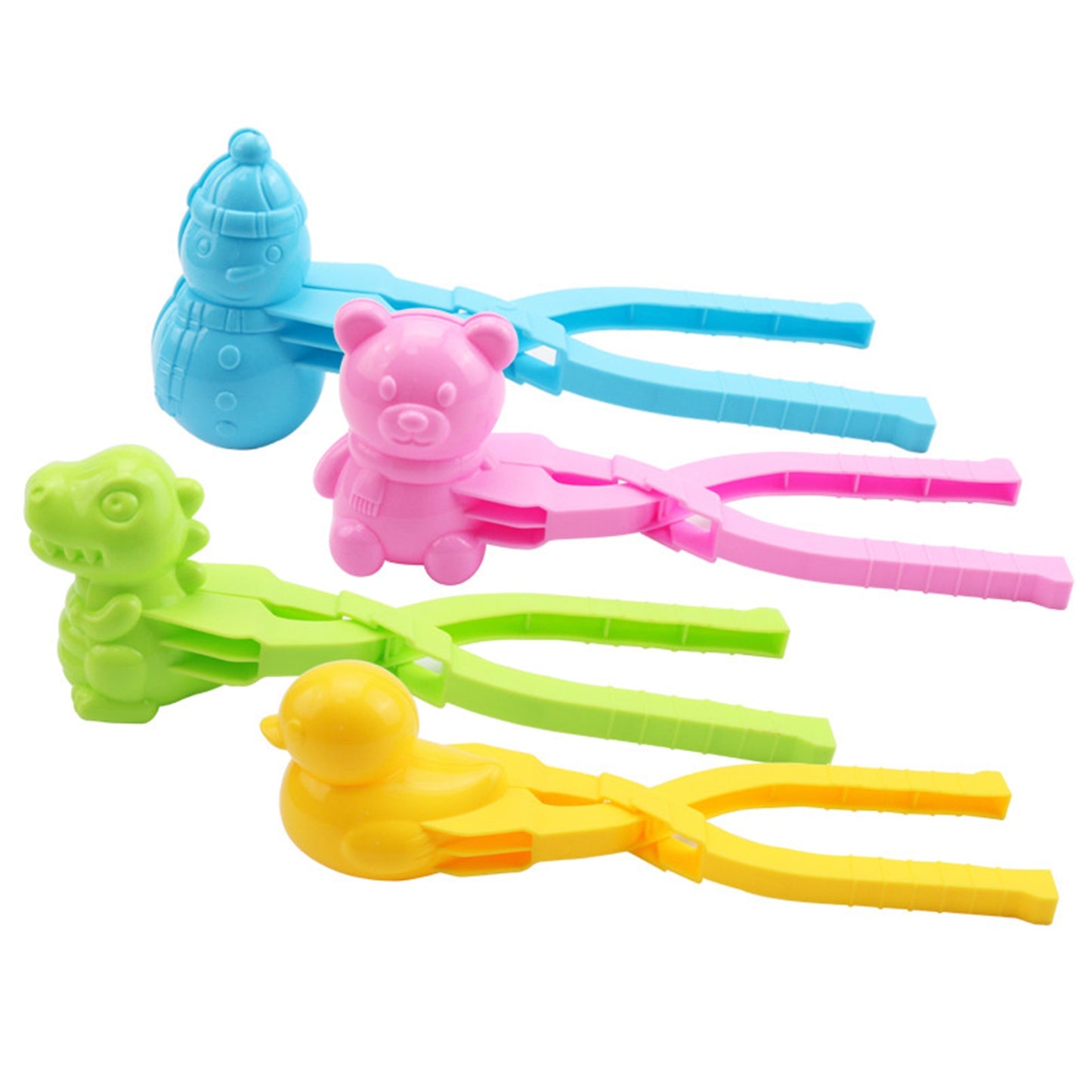 4pcs Cute Bear Duck Snowball Clip Snow Clay Ball Maker Creative Snowballs Mold Snow Shovel for Kids Outdoor Sports Snow Toys