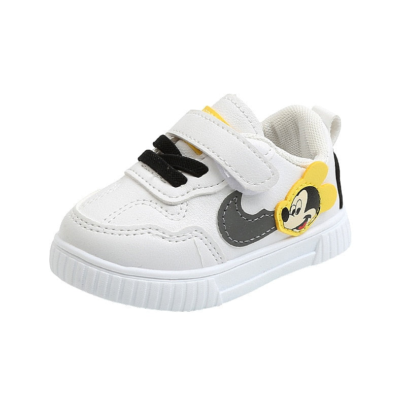 White Casual Shoes For Baby Boy Girl Brand Children Sneaker Mickey Mouse White Kids Sports Shoes Toddler Walking Shoes 0-3 Year