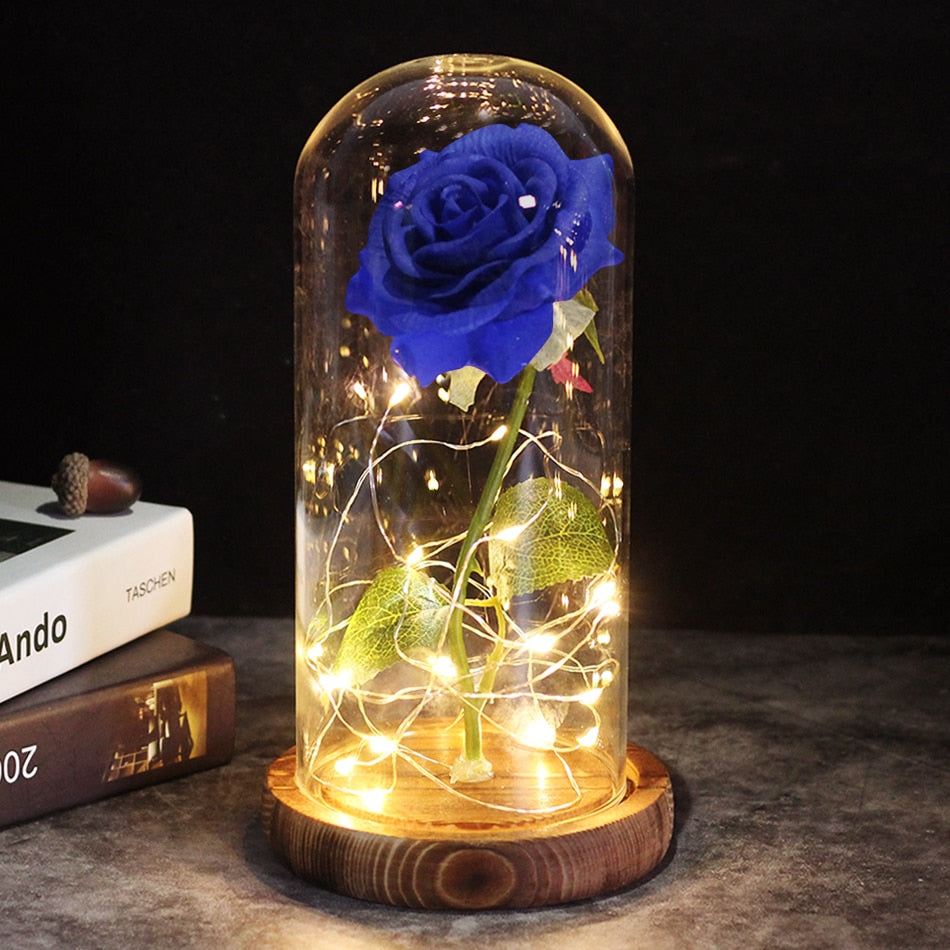 Beauty And The Beast Rose Rose In LED Dome Forever Rose Red Rose Valentin Day, Mother Day Special Romantic Gift