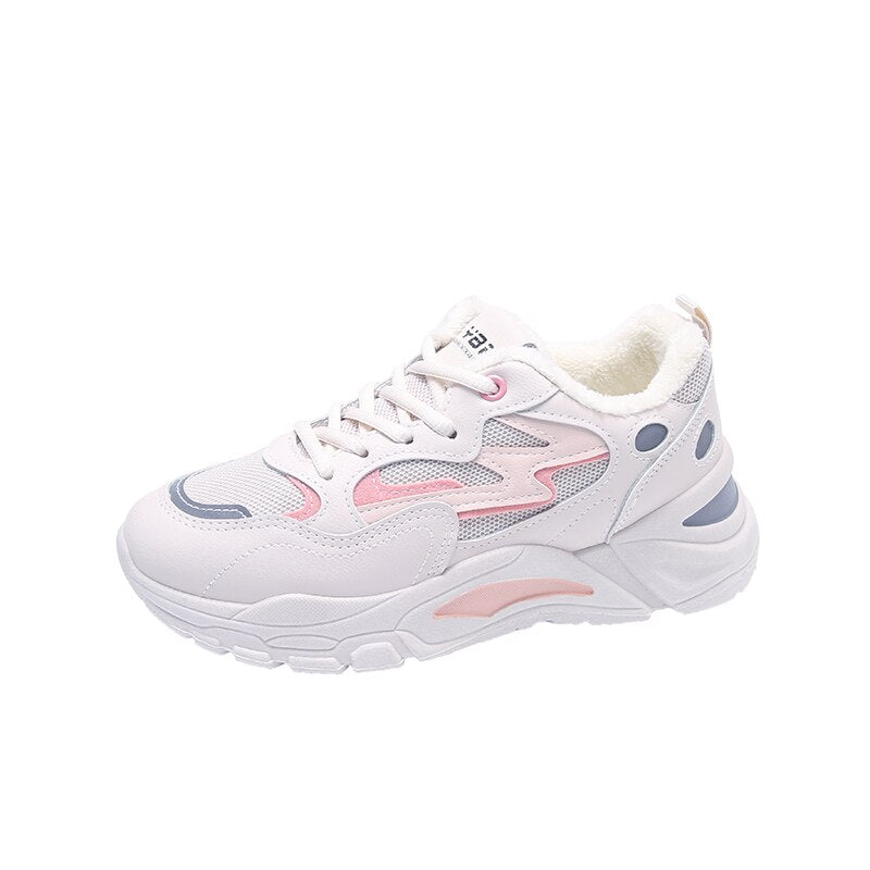 Platform Sneakers Women Cacual Shoes Spring Autumn Student Shoes Breathable Non Slip Running Sport Shoes White Female Shoes